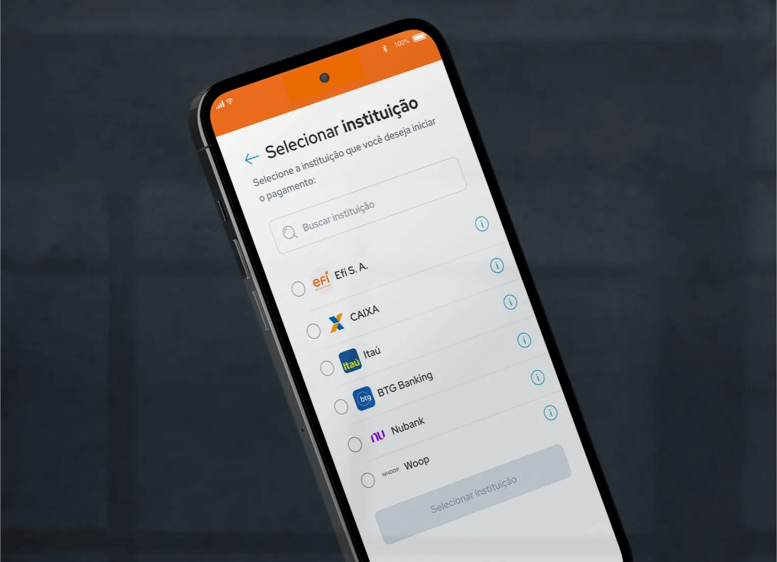 Representação pagamento Pix via Open Finance